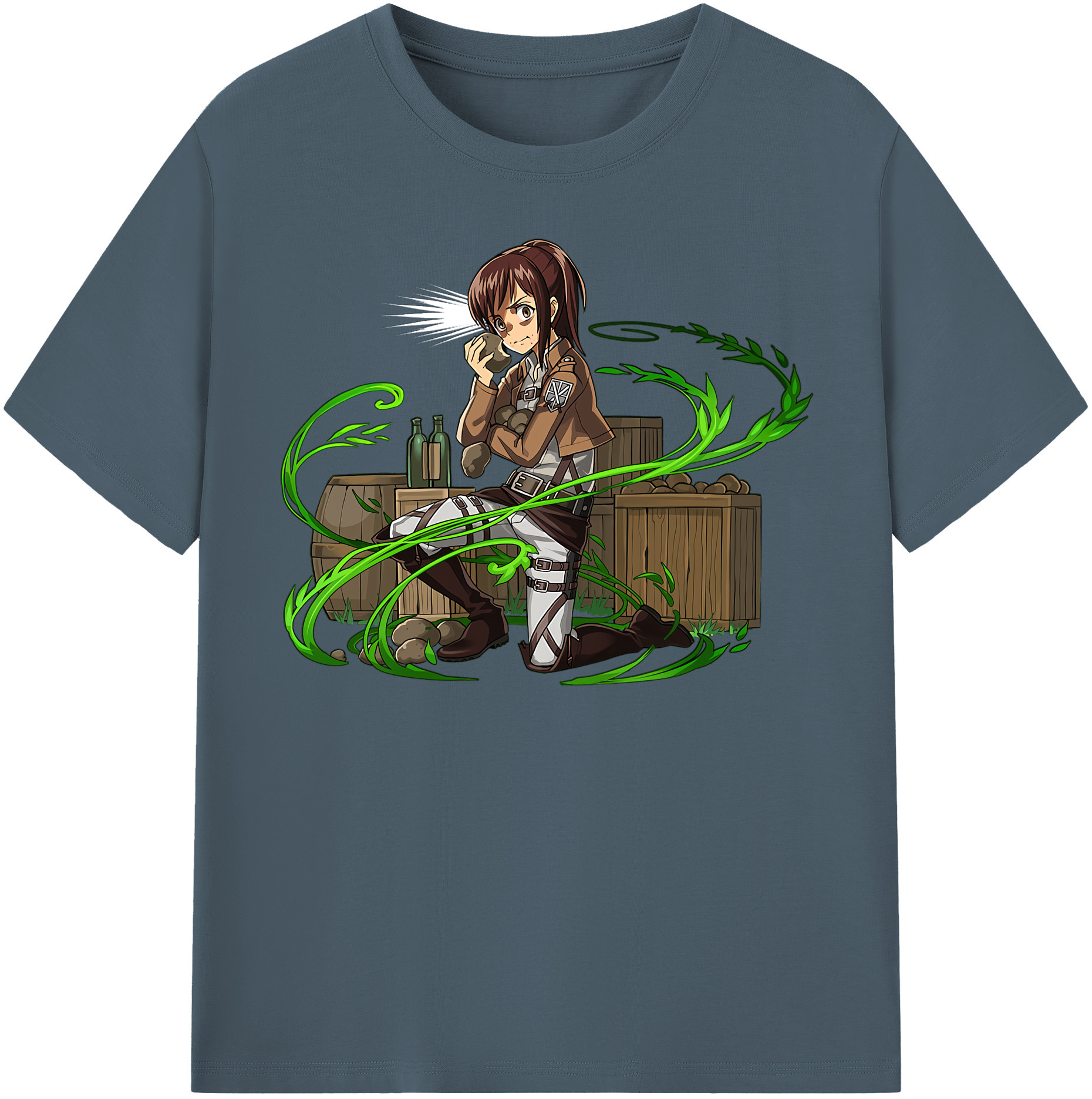 （画像用） 進撃の巨人 サシャ·ブラウス Attack on Titan Sasha Blaus 綿100％半袖Tシャツ（フロントプリント）